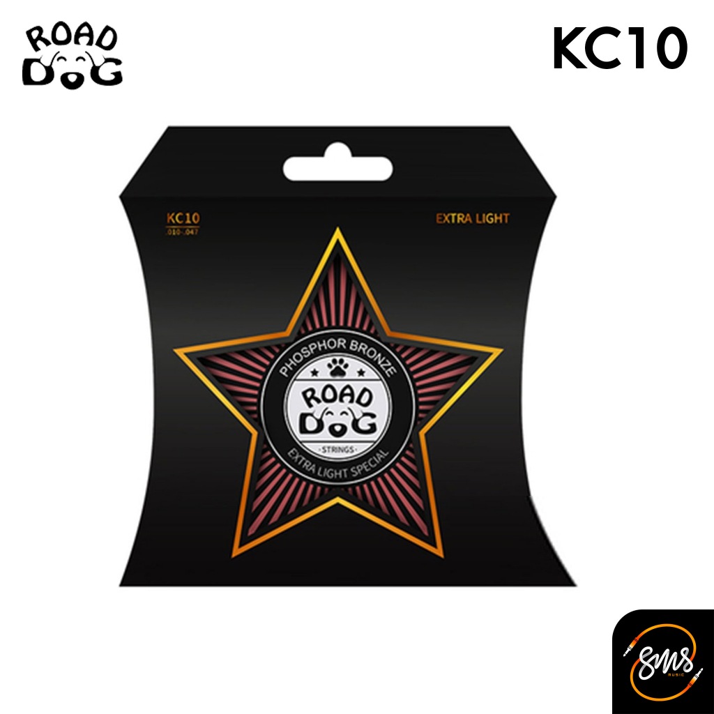 สายกีตาร์โปร่ง ROAD DOG เบอร์ 10 / 11 / 12Extra Light PVD ION Coating