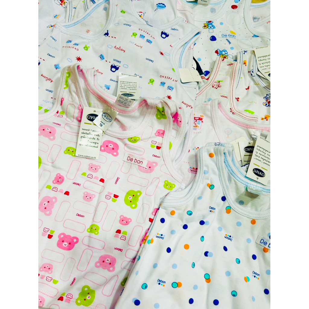 คละลาย เสื้อกล้ามเด็ก คอตตอน 100% มาใหม่ Debon By Enfant สำหรับอายุ Size 70,80,90
