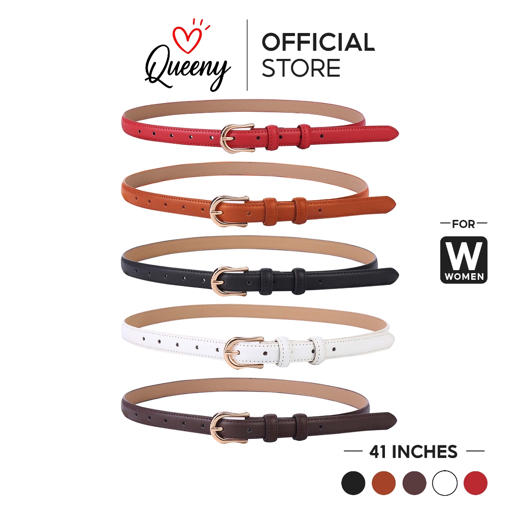 ⭐️[ถูกสุด]⭐️ เข็มขัดหนัง PU หัวเข็มขัดสีทอง-ห่วงหนัง ขนาดเล็ก แฟชั่น สําหรับผู้หญิง มี 5 สี C1