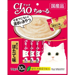 (แถมฟรี แมวเลีย 10 ซอง)CIAO Churu ขนมแมวเลีย รสปลาทูน่าเนื้อขาว+ทูน่าคัตสึโอะ 14 กรัม x 40 ซอง (SC-132)