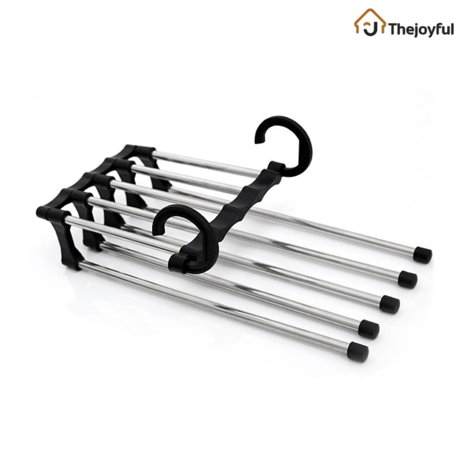 Thejoyful ไม้แขวนกางเกง สแตนเลส 5in1 pants rack ที่แขวนกางเกง ประหยัดพื้นที่ในตู้เสื้อผ้า แข็งแรง
