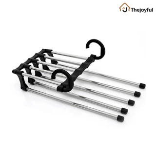 Thejoyful ไม้แขวนกางเกง สแตนเลส 5in1 pants rack ที่แขวนกางเกง ประหยัดพื้นที่ในตู้เสื้อผ้า แข็งแรง