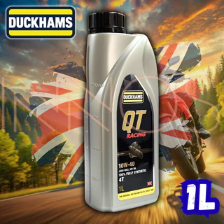 น้ำมันเครื่อง รถมอเตอร์ไซค์ DUCKHAMS QT Racing 4T 10W-40 ขนาด 1 ลิตร น้ำมันเครื่องสังเคราะห์แท้ 100%