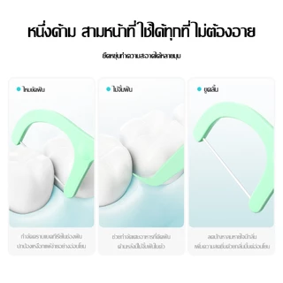 【รุ่นล่าสุด】ไหมขัดฟัน JASMEEN รสมิ้นต์ ทำความสะอาดฟันและซอกฟันได้อย่างล้ำลึก ลมหายใจหอมสดชื่น 50ด้าม