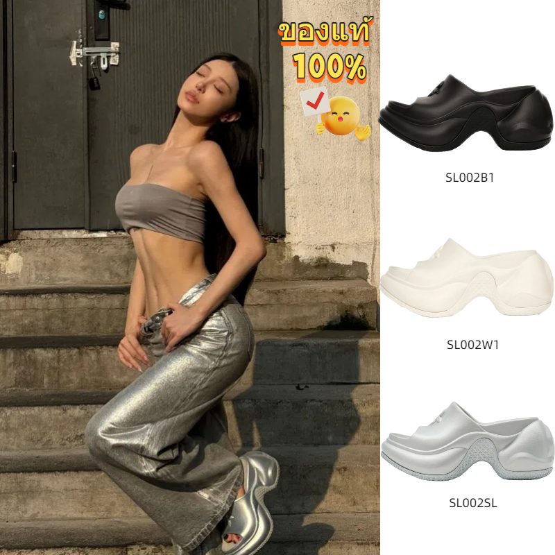 🔥ของแท้ 100%✨รองเท้าแตะส้นสูง สตรี SMFK COMPASS WAVE ทรงสปอร์ต ป้องกันการเสียดสี✅