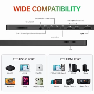 Intehill จอพกพา 14 นิ้ว จอ 2K จอสัมผัส จอทัชสกรีน จอคอมแนวตั้ง จอแยก Portable Touchscreen Monitor จอเสริม จอเล็ก