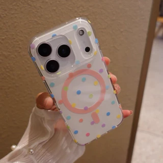 Supercase | สำหรับไอโฟน13-17promax เคสลายจุด แม่เหล็ก ชาร์จไร้สาย 17 17pro 17Air 17promax