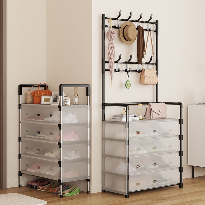 Ubear ชั้นวางรองเท้า ที่ใส่หมวก ป้องกันฝุ่นละออง ตู้รองเท้าความจุสูง เพิ่มระดับ อัพเกรดชั้นวางรองเท้