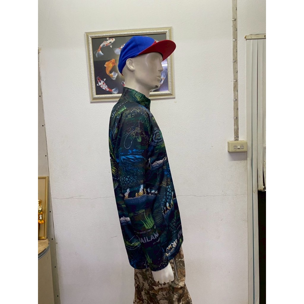 ลาย PREDATOR V2 พราง แบบฮูด คอตั้ง เสื้อตกปลาแขนยาว JK Thailand กันยูวี ป้องกันรังสี UV 80% แห้งเร็ว ราคา ถูกที่สุด ดีลบีเคเค แกลเลอรีภาพที่ 8