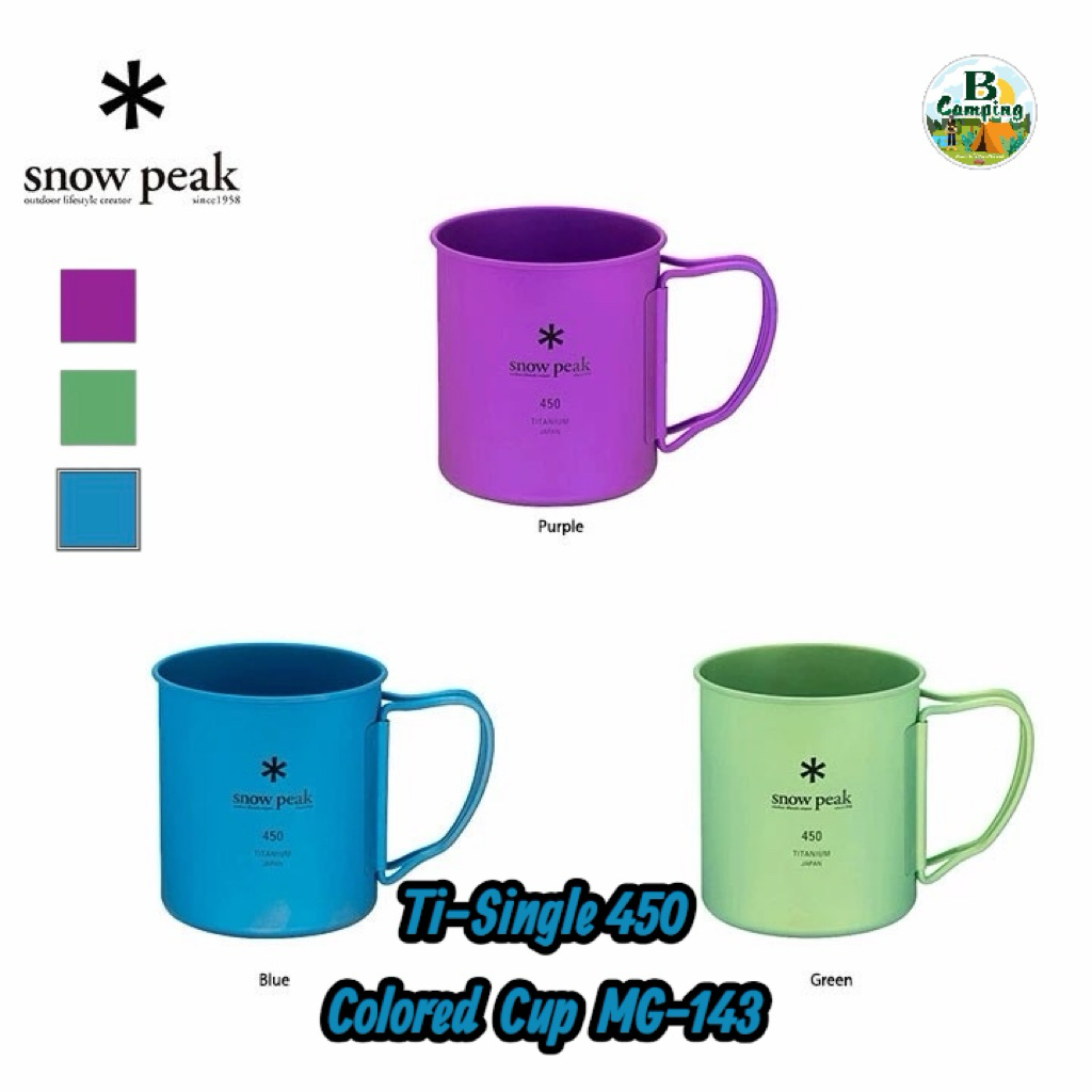 แก้ว Snow Peak Titanium Single (450ml.) Ti-Single 450 Colored Cup Purple MG-143 🚀พร้อมส่งทันที