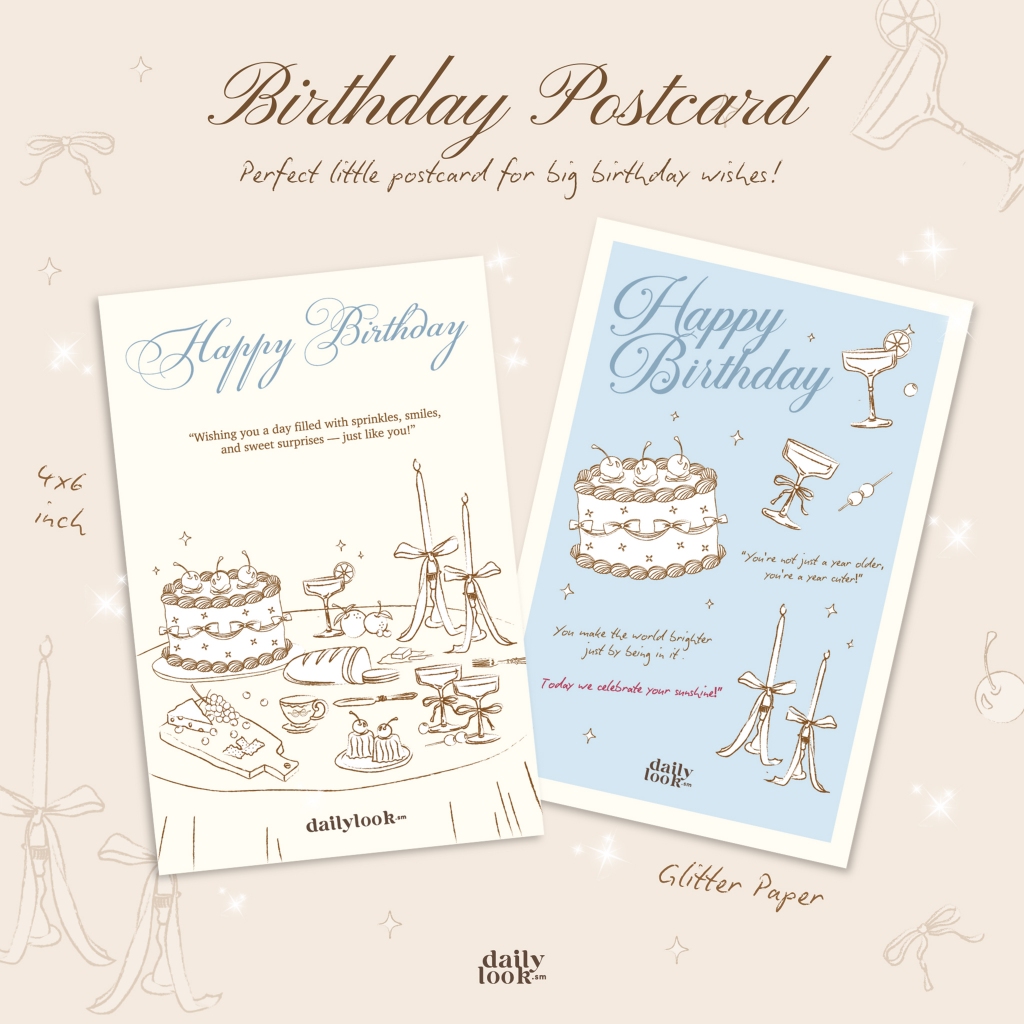 DAILYLOOK.SM --- Birthday Card การ์ดวันเกิดด้านหน้าเคลือบ Glitter วิ้งๆ