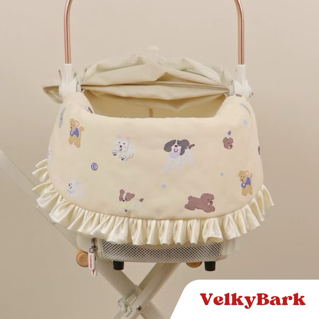 VELKYBARK [พร้อมส่ง] ผ้าหุ้มรถเข็นสัตว์เลี้ยง ใช้ได้ 2 ด้าน กันน้ำ ผ้ารองหน้ารถเข็น อุปกรณ์รถเข็น