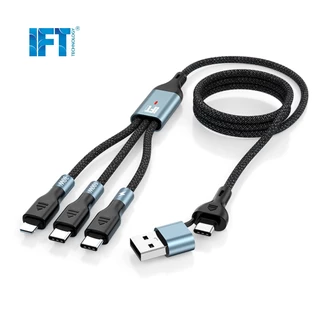 IFT 3IN2 สายชาร์จ 3IN2 รองรับได้สูงสุด 100w ถ่ายโอนข้อมูลได้ ยาว 1.2 เมตร