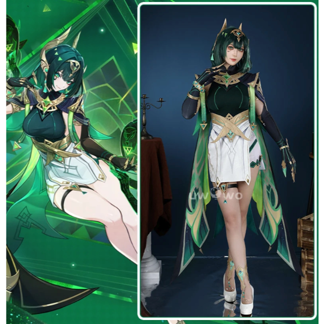 UWOWO Nefer Cosplay Collab Series: ชุดคอสเพลย์ Nefer จากเกม Genshin Impact ไซส์ XS-2XL ชุดฮาโลวีน