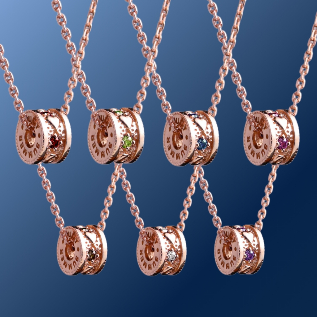LUCYSUMMER สร้อยคอ Mini พร้อมจี้วงล้อ พลอยแท้ รุ่น LUNA ONE Necklace - Mini Size ตัวเรือนเงินแท้ พลอยแท้ รูปที่ 3