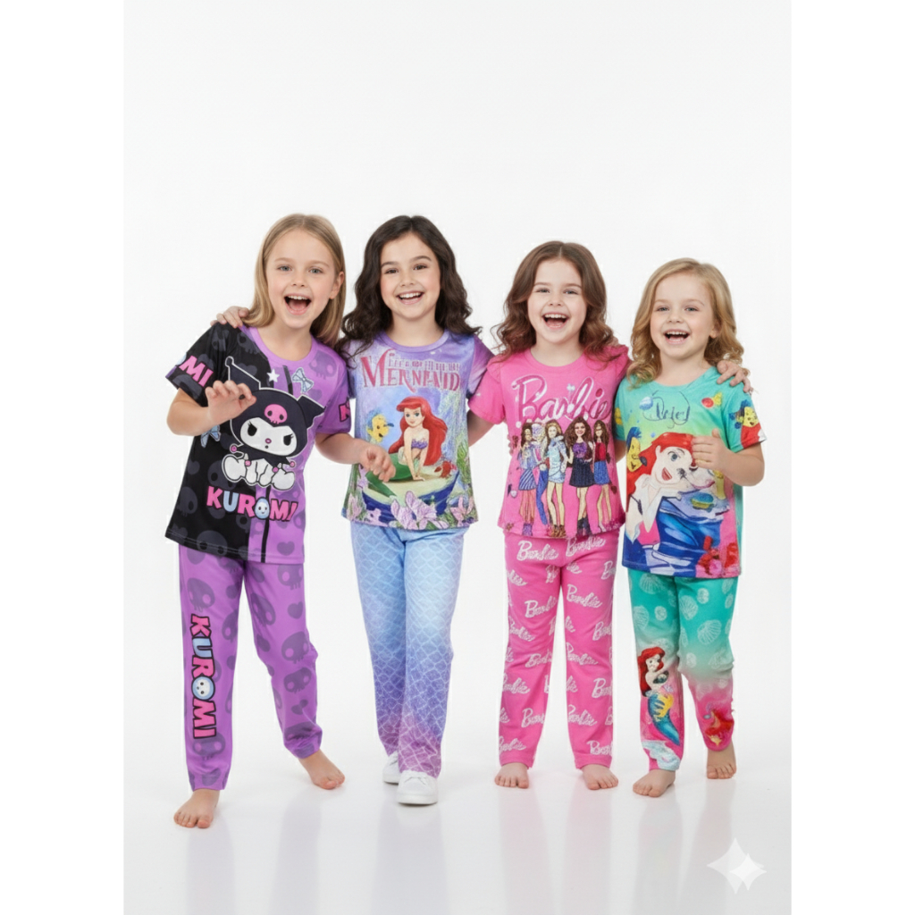 สุดฮิต///ชุดเซตการ์ตูนแฟชั่น แขนสั้นขายาว ไซส์ 1-9ปี