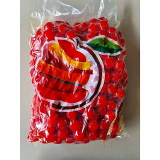 (ถุงละ 500 กรัม และ 1 กก.) เชอรี่แดงแช่อิ่ม  กรอบอร่อย กลมๆมีเม็ด รสชาดเปรี้ยวอมหวาน