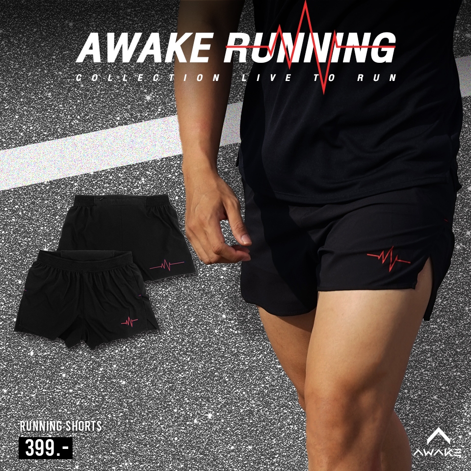 AWAKE กางเกง LIVE TO RUN Running Shorts
