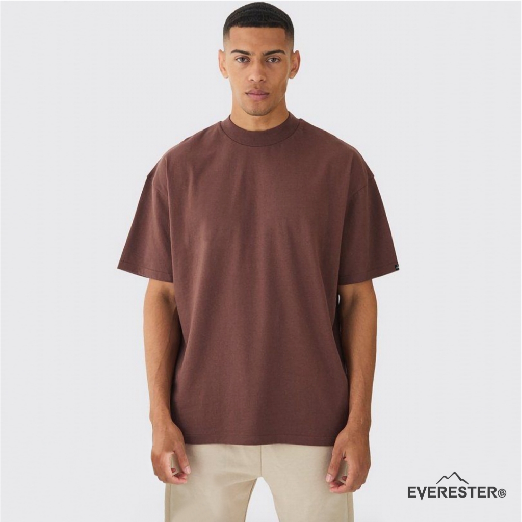 EVERESTER เสื้อแนววินเทจ เฟดสนิม เสื้อยืด ฟอก Heavy Cotton Combed 100% ผู้ชาย เสื้อยืดผู้ชาย FED