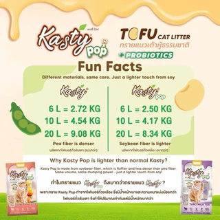 Kasty Pop แคสตี้ป๊อป ทรายแมวเต้าหู้ ธรรมชาติ 6 ลิตร ไร้ฝุ่น ไม่ติดกะบะทราย ดับกลิ่นดี ทิ้งลงชักโครกได้ {FS}