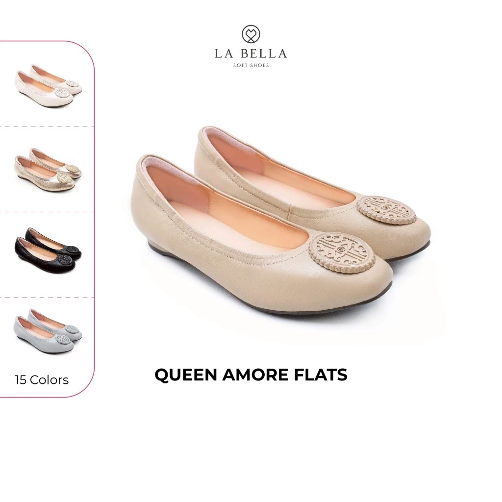 LA BELLA รองเท้าคัชชูหนังแกะ รุ่น QUEEN AMORE FLATS - FORMAL COLOR