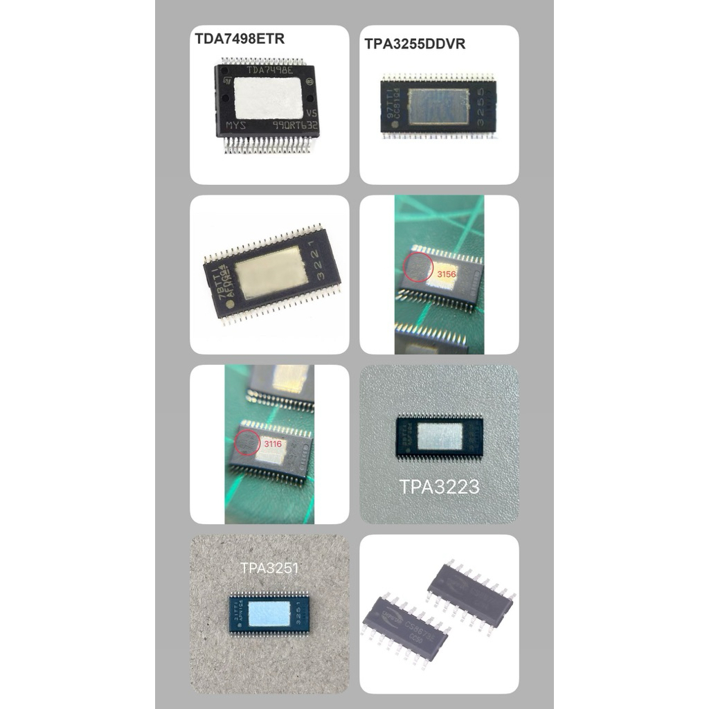 TDA7498E,TPA3255,TPA3116D2,TPA3156,TPA3221,TPA3223,TPA3251,CS8673E ชิปขยายเสียงส่งจากนครปฐม