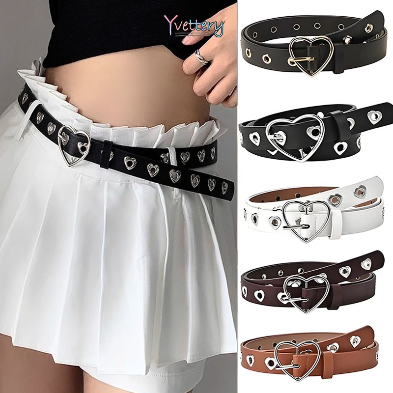 ร้านค้าไทย🔥เข็มขัดสตรี การออกแบบหัวใจรัก Insทันสมัย พังค์สส ไตล์วินเทจ กางเกงยีนส์กระโปรงตกแต่งเข็มขัด ปรับได้