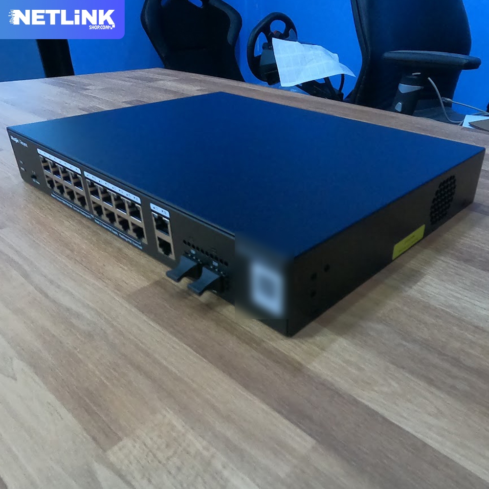 สวิตซ์ Reyee รุ่น RG-ES220GS-P |16 PoE/POE+ 250W Ports, 2 Gigabit RJ45 and 2 SFP uplink