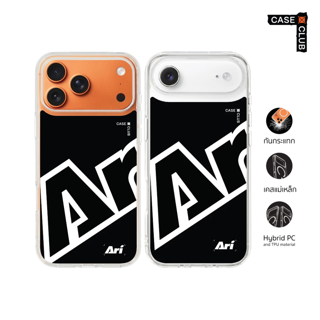 CaseClub เคสไอโฟน เคสโทรศัพท์ เคสใส ลาย ARI Bold Mode สำหรับ i17 Pro Max/i17 Pro/i17