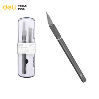 Deli มีดแกะสลัก มีดอาร์ทไนท์ SK5 ด้ามจับอลูมิเนียม สำหรับงานโมเดล มีตัวล็อคใบมีด Carving Knife