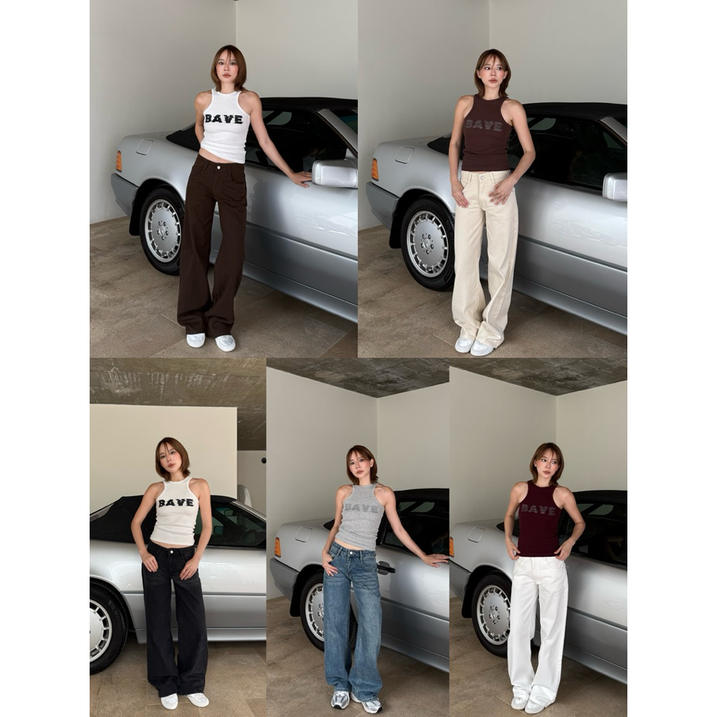 Bave official - Low-waist rolling denim กางเกงยีนสืเอวต่ำ