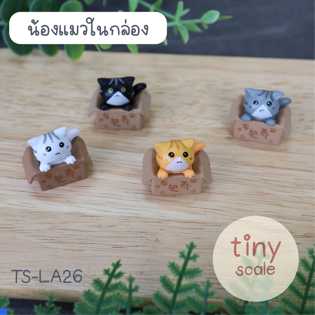 โมเดลแมวในกล่อง ทำฉากจำลอง บ้านตุ๊กตา ของตกแต่ง