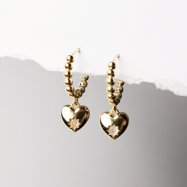 MASELYN  - Heartlet Bloom Hoop Earrings