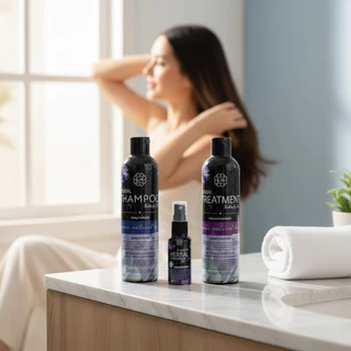 แชมพูสมุนไพรสูตรอัญชัน แลบเฮาส์ Herbal Shampoo พร้อม ครีมนวดและเซรั่ม