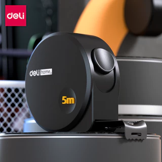 Deli ตลับเมตร ตลับเมตรพกพา มีตัวล็อค 3สี ความยาว 3 เมตร 5 เมตร วัสดุเคลือบดำ Steel Measuring Tape