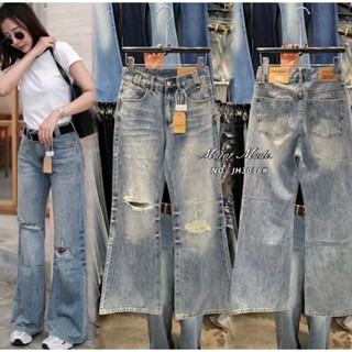 JH3038# กางเกงยีนส์ทรงกระบอกใหญ่