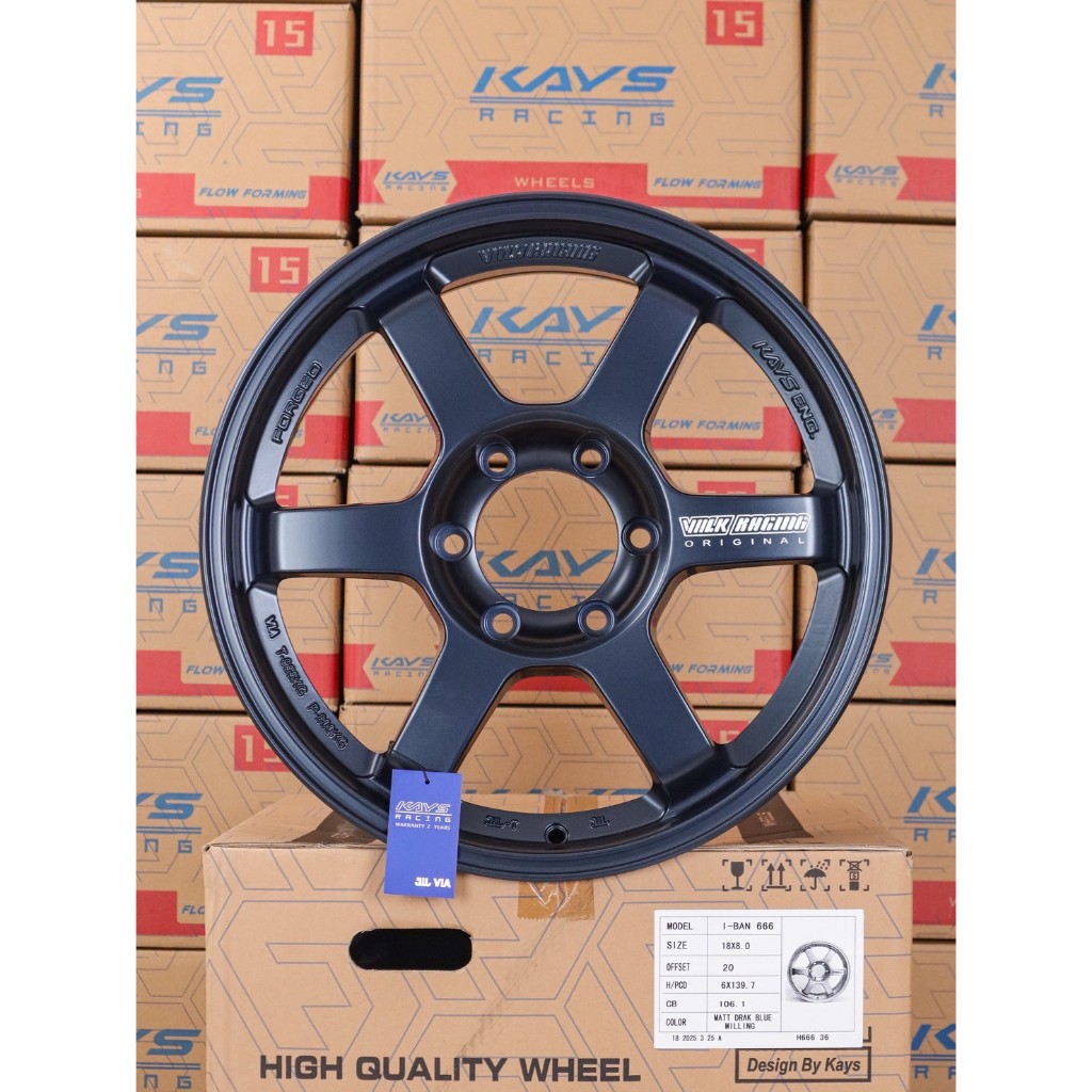 ล้อแม็กซ์ KAYS I-BAN 666  8*18นิ้ว 6รู 139.7 สี MATT DRAK BLUE
