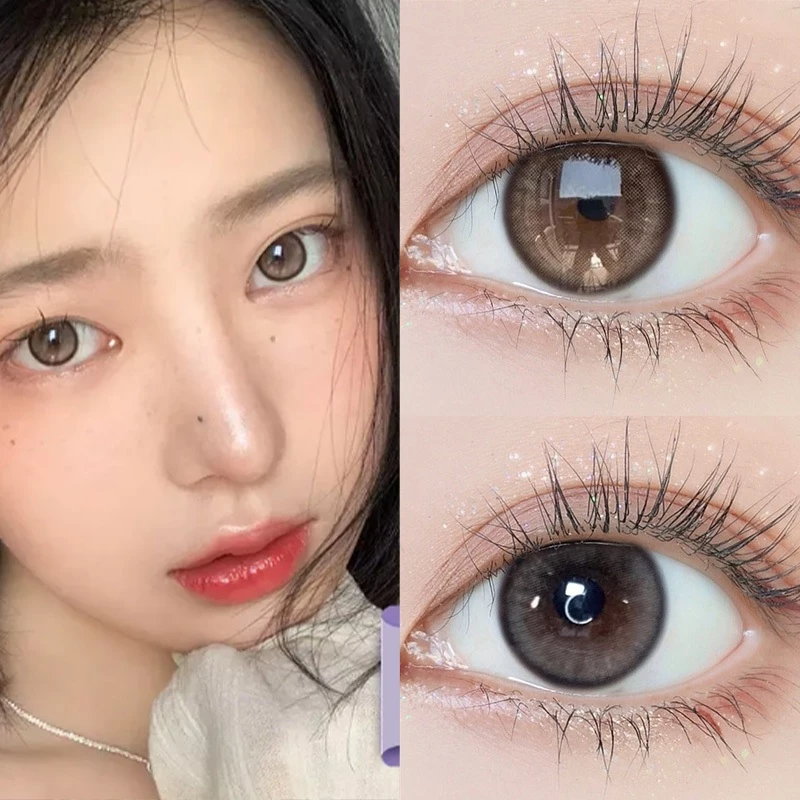 【1คู่ลด฿3, 2คู่ลด฿10】[-1.00-600]✨Midroo【FDA approved❗】รุ่นธรรมชาติขายดี เลนส์มินิแฟชั่น เหมาะกับหน้าสด Brown/Grey-14.0MM