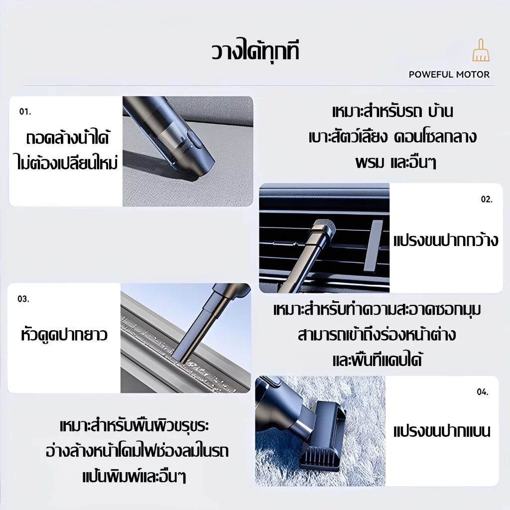 DLT- afel เครื่องดูดฝุ่นในรถ 99990Pa ดูด/เป่า/ชาร์จ/ปั๊ม เครื่องดูดฝุ่น เครื่องดูดฝุ่นไร้สายพกพา รับประกันตลอดชีวิต thumbnail 10