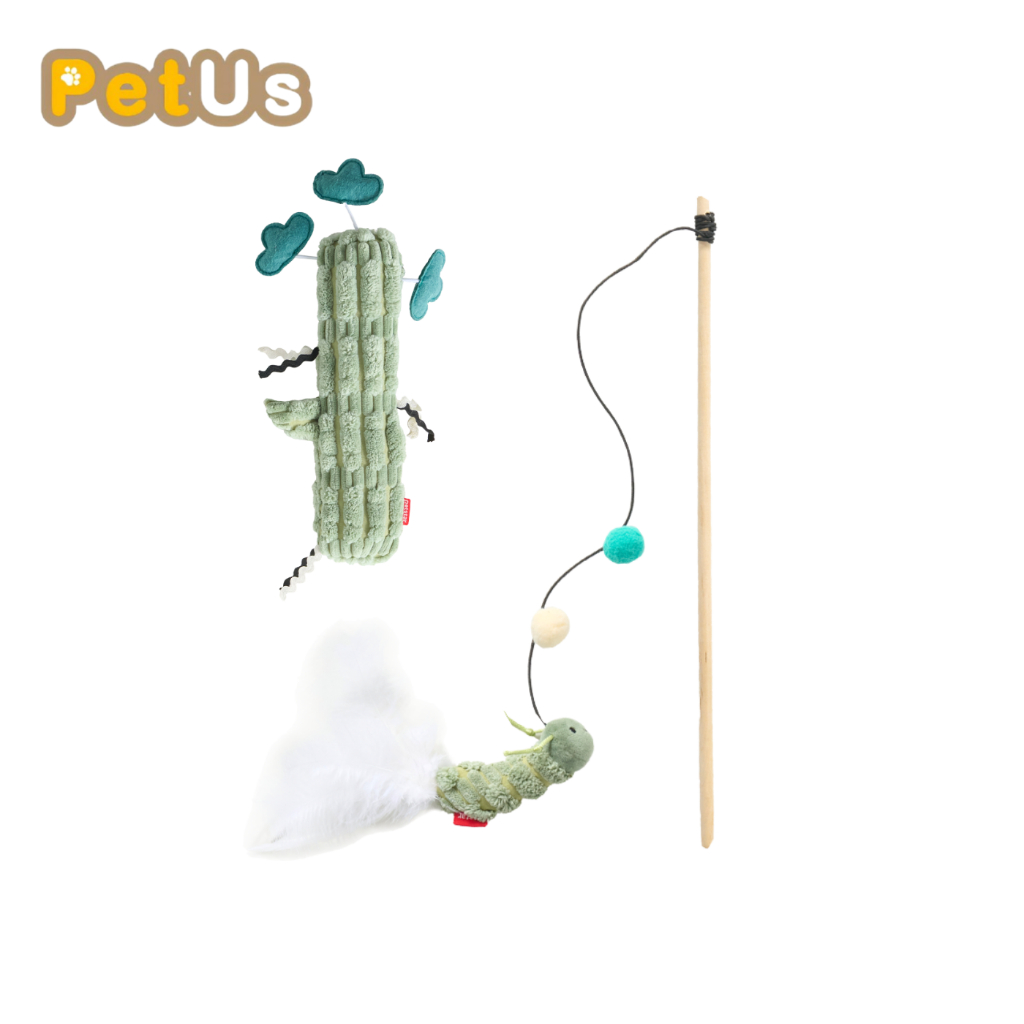 ของเล่นแมว ไม้ตกแมว Pet toy ชุดของเล่นแมว ไม้แมว ไม้ล่อแมว ช่วยเสริมทักษะ ปราศจากกลิ่น