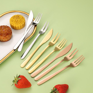 ShopAt.Two[ST-3061] ส้อม มีด ทานขนม เค้ก ส้อมเล็ก สแตนเลส