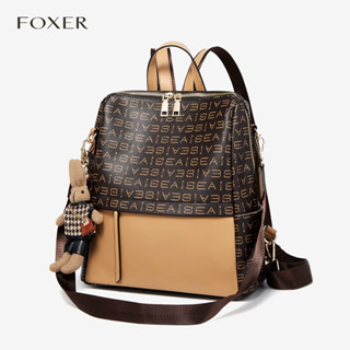 FOXER กระเป๋าเป้หนังนิ่มสำหรับผู้หญิง กระเป๋าเป้เดินทางสุดทั…