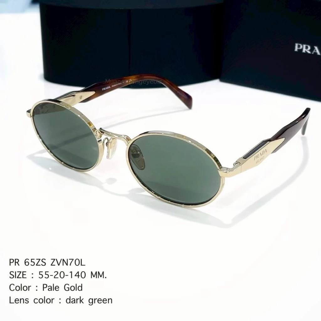 แว่นกันแดด PRADA 😎PR 65ZS ทรงรี ของแท้มีรับประกันศูนย์ไทย👓