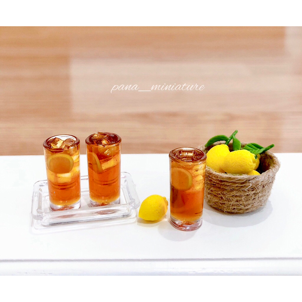 แก้วจิ๋ว แก้วชาเลม่อนจิ๋ว🍋 เรซิ่นใสงานละเอียด ขนาดสูง 20 mm. ราคา/ชิ้น