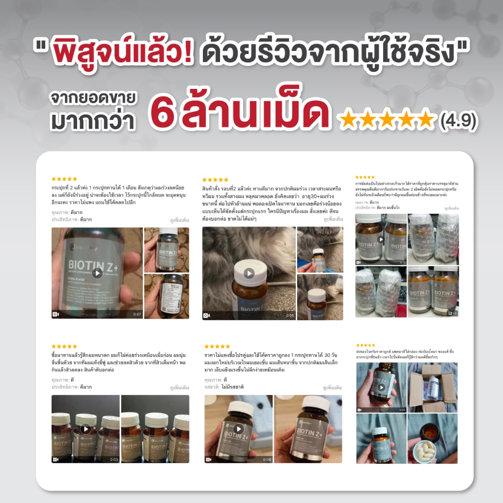 [แพ็คคู่] InterCare Biotin Z+ ไบโอติน ซีพลัส ซิงก์ ส่วนผสมฝรั่งเศสและอเมริกา ลดผมร่วง 30เม็ด 2กระปุก ราคา ถูกที่สุด ดีลบีเคเค แกลเลอรีภาพที่ 6