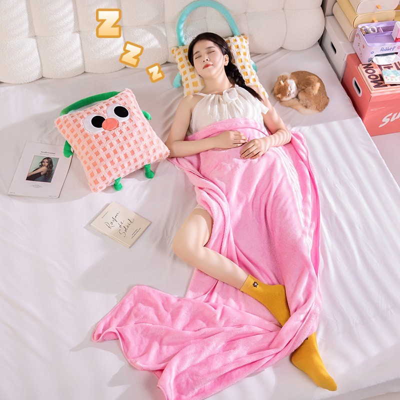 (พร้อมส่งจากไทย) หมอนผ้าห่มพกพาได้ 2in1 🌈 นุ่มนิ่ม อุ่นสบาย ดีไซน์น่ารัก ของขวัญ NEW - รูปที่ 5