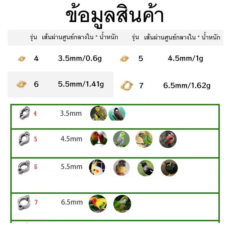 coralcoveshop ห่วงขานก วงขานกแบบล็อกได้ สังกะสีอัลลอยด์ รูปที่ 5