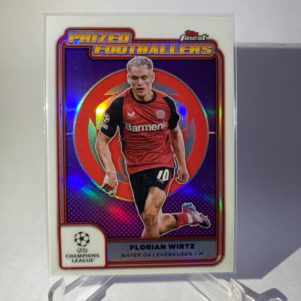 การ์ดสะสม นักฟุตบอล FLORIAN WIRTZ, BAYER LEVERKUSEN, PRIZED FOOTBALLERS , TOPPS FINEST 2025