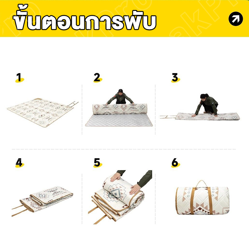 เสื่อปิคนิค เสื่อปูพื้น พับเก็บได้ ทนต่อการสึกหรอ 2x2/3x3M กันน้ำ กันคราบ ขนาดใหญ่หนาขึ้น4 ซม สําหรับเด็กคลาน รูปที่ 7