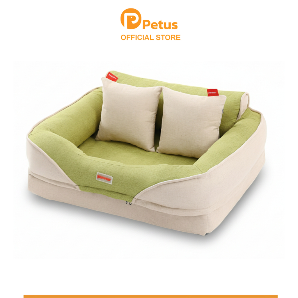 Petus ที่นอนสัตว์เลี้ยง เบาะนอนสัตว์เลี้ยง Pet seat cushion นุ่มสบาย ทำให้ผ่อนคลาย พร้อมหมอน มีให้เลือก 4ขนาด